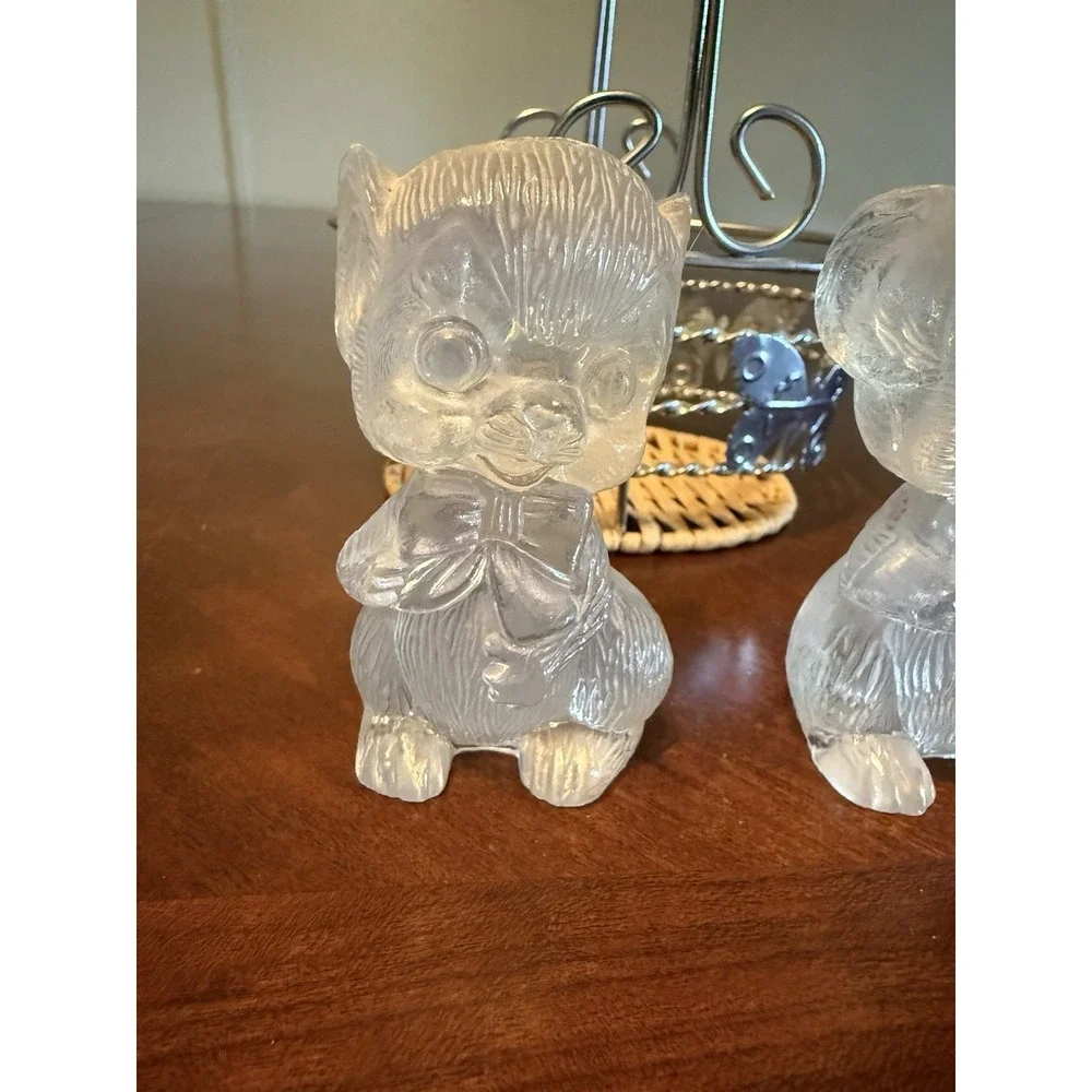 Vintage Kitty Salt Pepper‎ Shakers Acrylic Cute Gift Kitchen Set